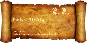 Medák Mihály névjegykártya